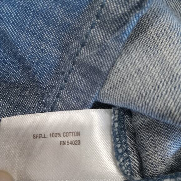 Old Navy Shirt Dress Chambray 100% Cotton Roll Tab sz M Pockets Western Coastal - Picture 11 of 15